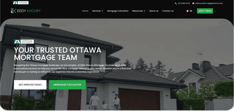 Eddy Khoury Mortgage Broker Ottawa website by Revyv.ca